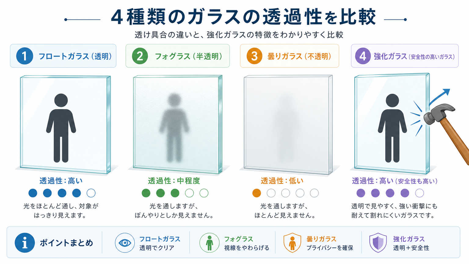 ガラス間仕切りの種類と特徴